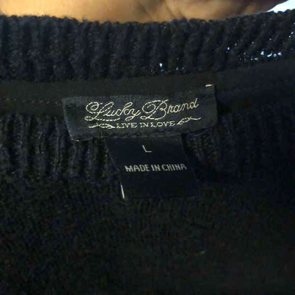 Lucky black lace sweater with sheer opening in back - Picture 5 of 5